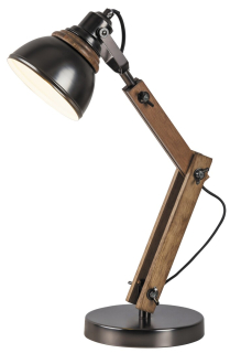 AKSEL stolná lampa antracit/buk 1xE27/15W, výška: 47,5cm
