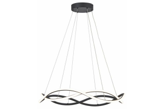 AMIRA závesné svietidlo matné čierne LED 2x24W/3000K-3500K-4000K, priemer: 60cm