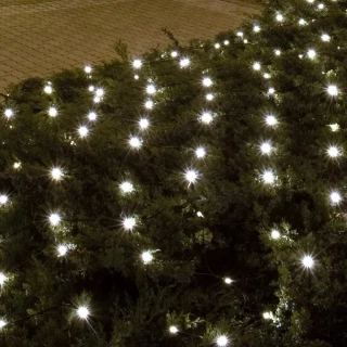 Vonkajšia svietiaca sieť 240LED studená biela 3x3m