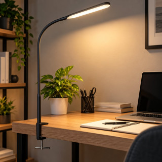 PRIM stmievateľná stolná led lampa čierna 10W, CCT 3000-6000K na uchytenie o stôl