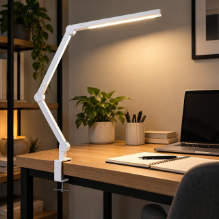 SPACE stmievateľná stolná led lampa biela 19W, CCT 3000-6000K na uchytenie o stôl