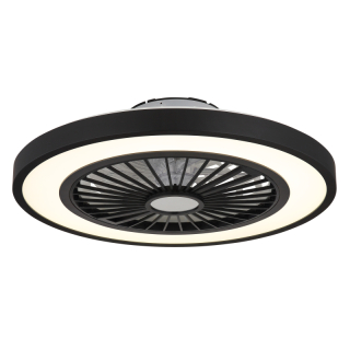 BLIZZAK stropný ventilátor čierny so svetlom LED 45W/3000-6500K + diaľkové ovládanie  