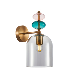 BUSCO nástenná lampa čierna/zlatá 1xE27/40W, priemer: 14,5cm