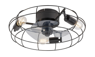 CADMUS stropný ventilátor so svetlom 3xE27/25W čierny, priemer 48cm