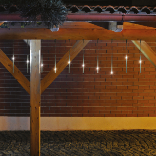 Vonkajšie trubice s efektom sneženia 10ks/200LED studená biela, 3,33m 