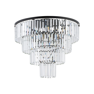 CRISTAL L krištáľový stropný luster čierny 12xE14/25W, priemer 71cm