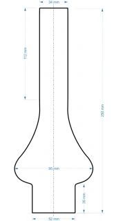 Sklenený cylinder číry montážny otvor 5,2cm, výška: 25cm