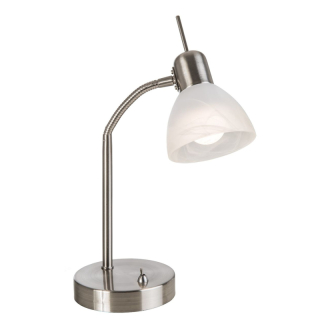 DAYTONA ledková stolná lampa matný nikel/abastr. biela 1xE14 LED 5W/3000K, výška: 30cm