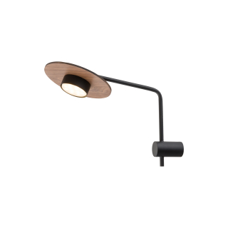 DISK nástenné ledkové svietidlo tmavé drevo/čierna 1xGX53/12W, 38x20cm