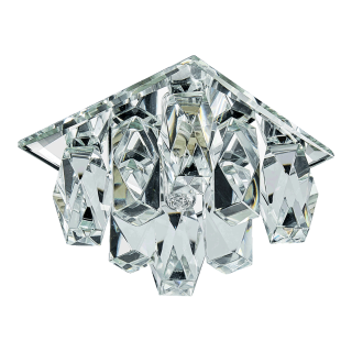 Downlight štvorec sklo/chróm/kryštáľ 1xG9/33W