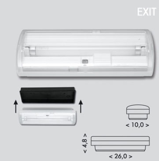 Núdzové žiarivkové svietidlo EXIT, 1xT5/6W