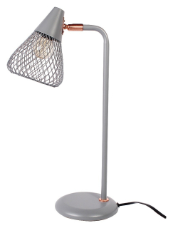 FANNY kovová nočná lampa sivá/ruž.zlatá 1xE14/25W, výška: 46cm