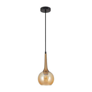 FAVERA visiaci luster jantárový 1xE27/40W, priemer 15cm