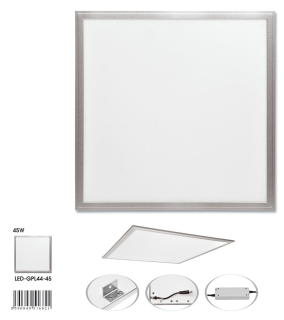 ZEUS LED svietidlo 45W do rastrových podhľadov, rozmer: 59,5x59,5cm, strieborný rám
