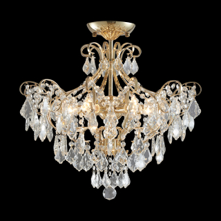 GRANADA krištáľový stropný luster zlatý 6xE14/40W