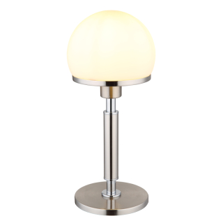 HAKU nočná lampa matný nikel/biela 1xE27/40W, výška: 40cm