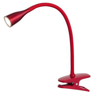 JEFF ledková stolná lampa červená na štipci 4,5W/3000K