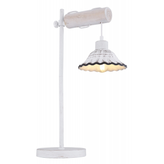 JOWITA stolná lampa kov/drevo/keramika bielo-čierna 1xE27/40W, výška: 55cm