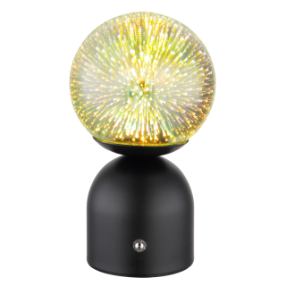 JULSY dekoračná stolná lampa stmievateľná čierna/číra 3D LED/2,5W/5V, 2700-6500K