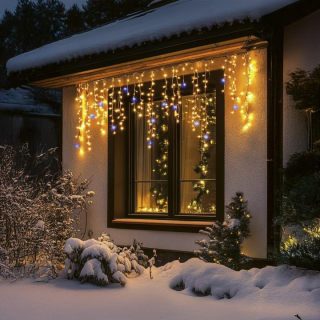 Vonkajší záves 600 DOT LED kombinovaný teplá biela+studená biela, 10m