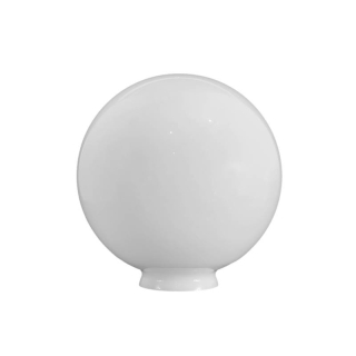Náhradné tienidlo guľa priemer 20cm lesklá biela s hrdlom, montážny otvor: 8cm