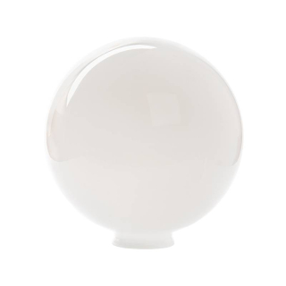Náhradné tienidlo guľa priemer 25cm lesklá biela s hrdlom, montážny otvor: 8cm