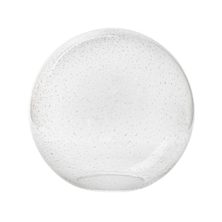 Náhradné tienidlo guľa priemer 25cm, montážny otvor: 10cm číra s bublinkami