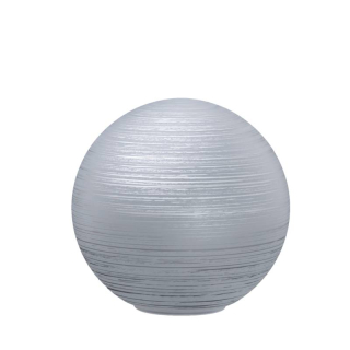 Náhradné tienidlo guľa priemer 25cm, montážny otvor: 10cm biela so striebornými pásikmi