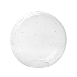 Náhradné tienidlo guľa priemer 25cm, montážny otvor: 10cm číra s oválnymi bublinkami