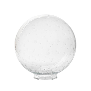 Náhradné tienidlo guľa priemer 25cm číra s oválnymi bublinkami a hrdlom, montážny otvor: 10cm