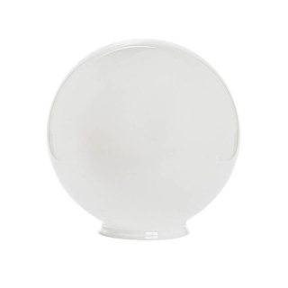 Náhradné tienidlo guľa priemer 25cm lesklá biela s hrdlom, montážny otvor: 12cm