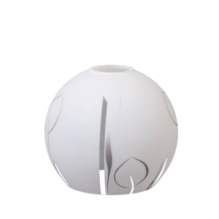 Náhradné tienidlo otvor 4,7cm/priemer 16cm biele so striebornými listami