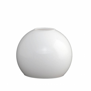 Sklenené tienidlo montážny otvor 45mm lesklé biele, priemer 14cm