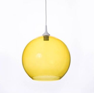 Sklenené tienidlo pre závit E27 (45mm), priemer 35cm číre žlté