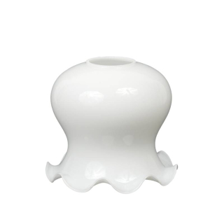 Náhradné tienidlo zvonček pre závit E27 (45mm) priemer 14cm opálové biele s vlnitým okrajom