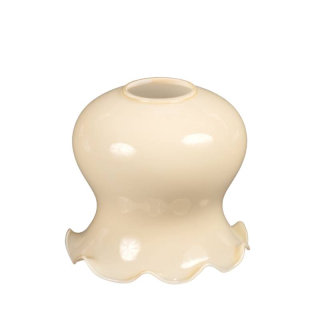 Náhradné tienidlo zvonček pre závit E27 (45mm) priemer 14cm béžové s vlnitým okrajom
