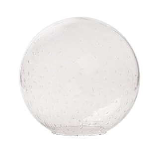 Náhradné tienidlo guľa priemer 25cm, montážny otvor: 11cm číra s oválnymi bublinkami