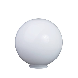 Náhradné tienidlo guľa priemer 30cm lesklá biela s hrdlom, montážny otvor: 12cm