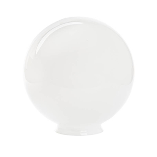 Náhradné tienidlo guľa s hrdlom priemer 20cm, montážny otvor: 9cm lesklá biela