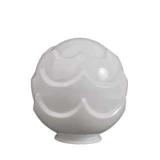 Náhradné tienidlo guľa priemer 25cm lesklá biela s hrdlom, montážny otvor: 11cm