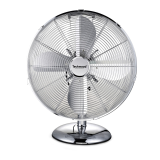 Stolný kovový ventilátor chróm 45W, priemer 30cm