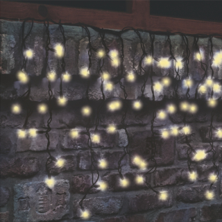 Spájateľný vonkajší záves čierny kábel 200LED teplá biela, 4m