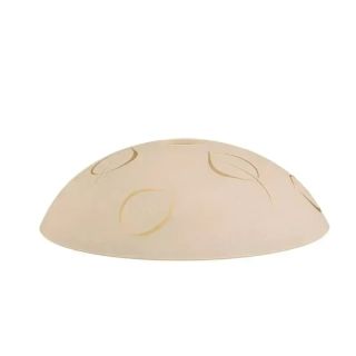 Sklenené béžové tienidlo so vzorom listy pre závit E27 (42mm), priemer 30cm 