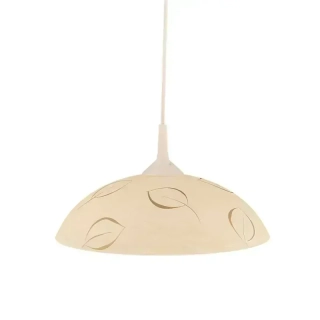 Závesné svietidlo tanierové béžové sklo so vzorom 1xE27/60W, výška: 78,6cm