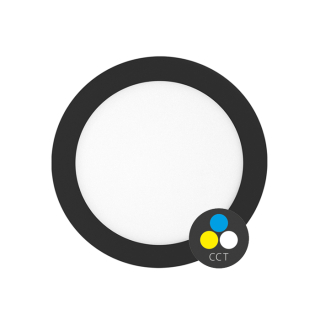 LED zápustné svietidlo LADA čierne 6W CCT 3000-4000-6000K, priemer 12cm