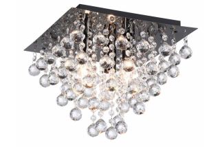 LANCASTER CRYSTAL krištáľový stropný luster čierny 3xE14/40W, 32x32cm