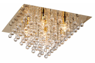 LANCASTER CRYSTAL krištáľový stropný luster zlatý 7xE14/40W, 56x56cm