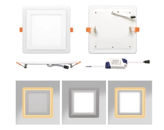 DUO svietidlo štvorcové do sadrokartónu LED/6W+3W, 14,5x14,5cm 