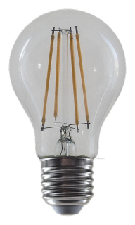Sklenená číra LED filament žiarovka E27/A60/7W/2700K/850lm