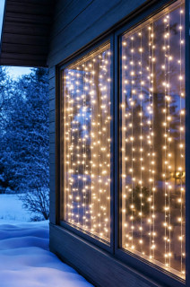 Vnútorný záves 210ks bodových LED teplá biela 1,5x1,4m